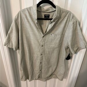 Hurley Men's Sage Green Casual Button Down Shirt